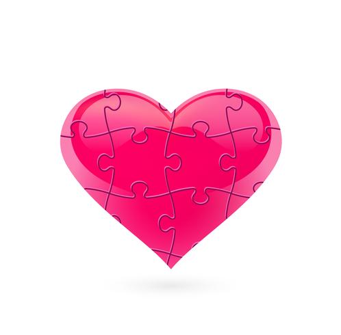 Puzzle heart. Vector illustration