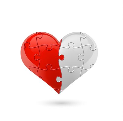 Puzzle heart. Vector illustration