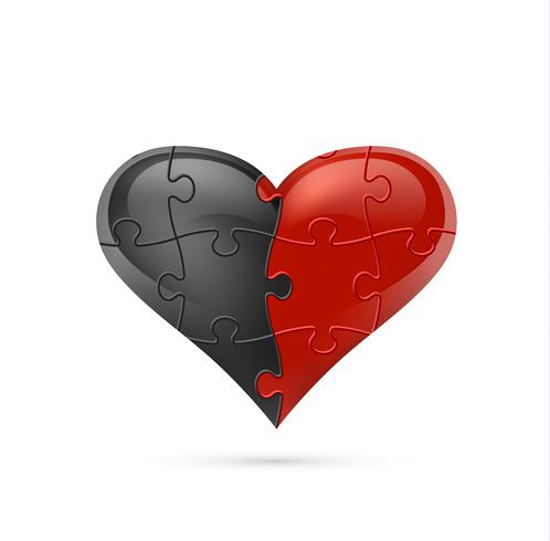 Puzzle heart. Vector illustration