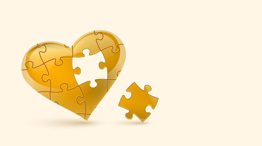 Puzzle heart. Vector illustration