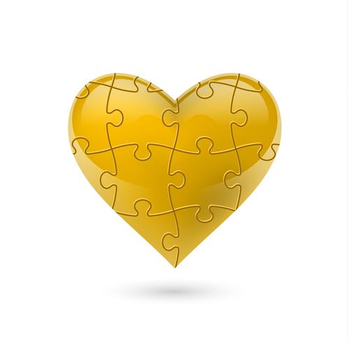 Puzzle heart. Vector illustration