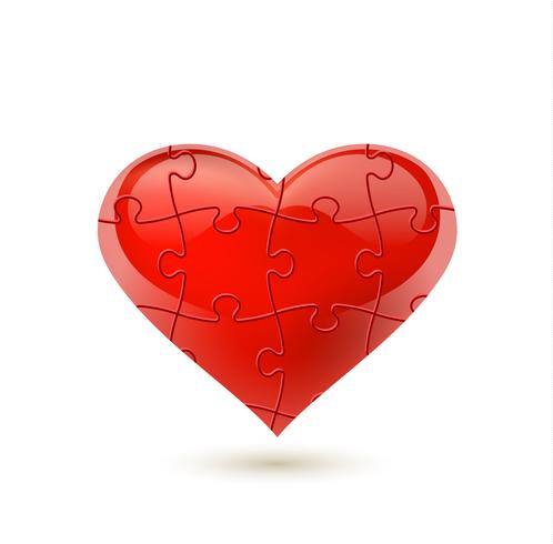 Puzzle heart. Vector illustration