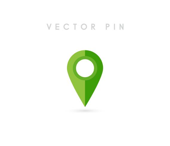 Pin de ubicación. Diseño plano del vector del icono del perno del mapa