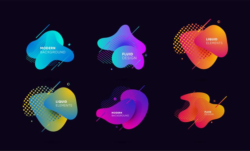 Dynamical colored graphic elements vector