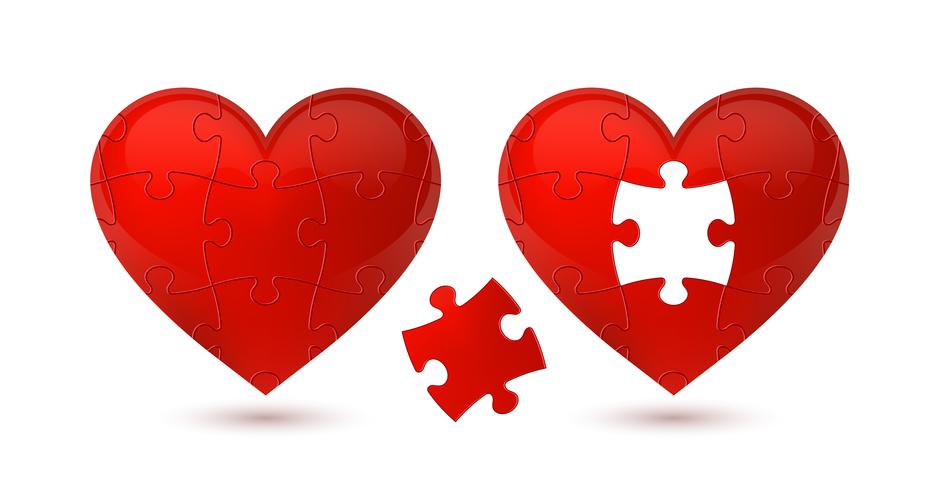 Puzzle heart. Vector illustration