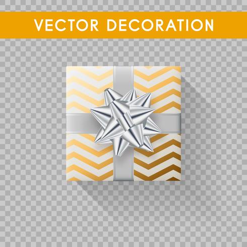 Realistic gift box top view. Gift boxes without background. Vector illustration