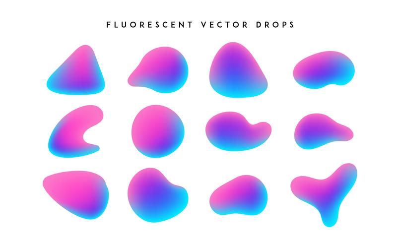 Gradient vivid shapes. Modern abstract colorful vector fluid collection.