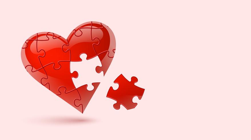 Puzzle heart. Vector illustration