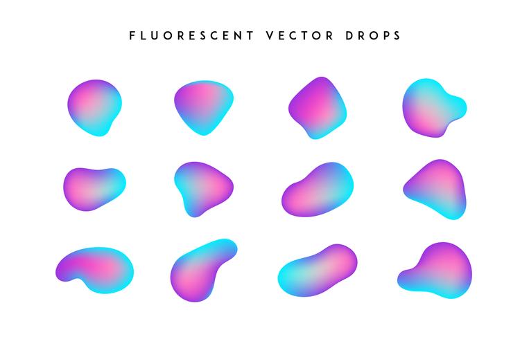Gradient vivid shapes. Modern abstract colorful vector fluid collection.