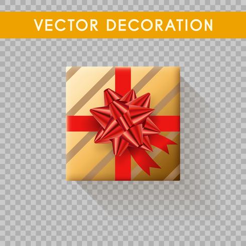 Realistic gift box top view. Gift boxes without background. Vector illustration