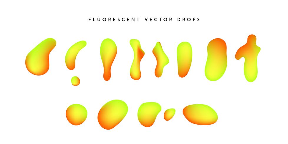 Gradient vivid shapes. Modern abstract colorful vector fluid collection.