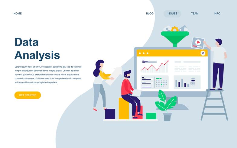Modern flat web page design template of Auditing, Data Analysis vector