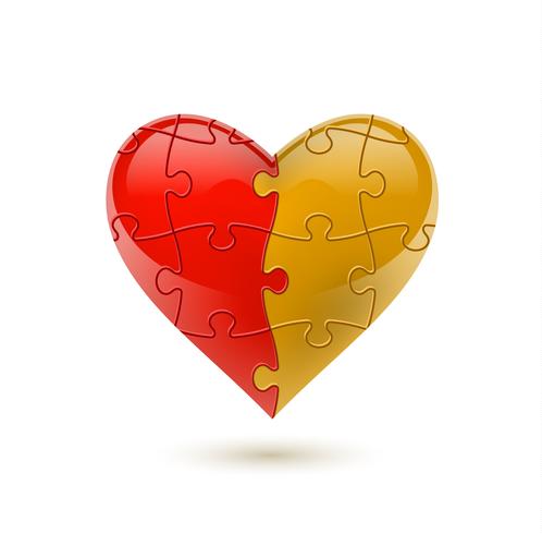 Puzzle heart. Vector illustration