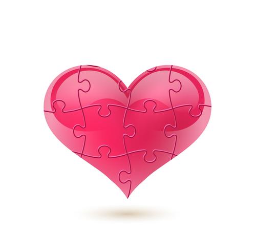 Puzzle heart. Vector illustration