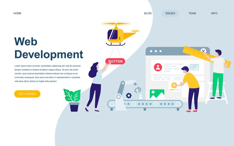 Modern flat web page design template of Web Development  vector