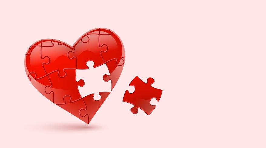 Puzzle heart. Vector illustration