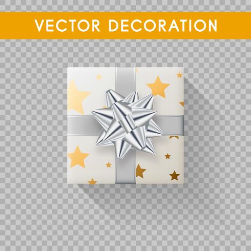 Realistic gift box top view. Gift boxes without background. Vector illustration