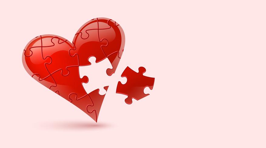 Puzzle heart. Vector illustration