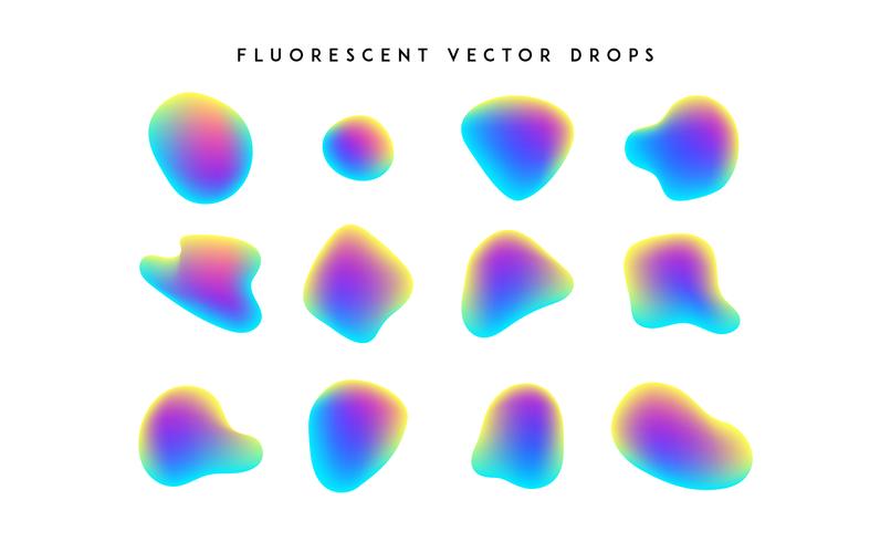 Gradient vivid shapes. Modern abstract colorful vector fluid collection.