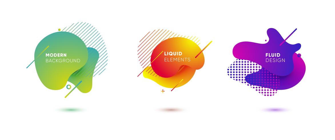 Gradient abstract banners with flowing liquid shapes vector