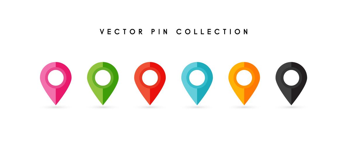 Pin de ubicación. Diseño plano del vector del icono del perno del mapa