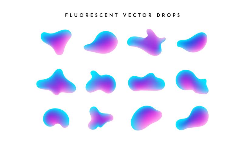 Gradient vivid shapes. Modern abstract colorful vector fluid collection