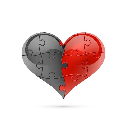 Puzzle heart. Vector illustration