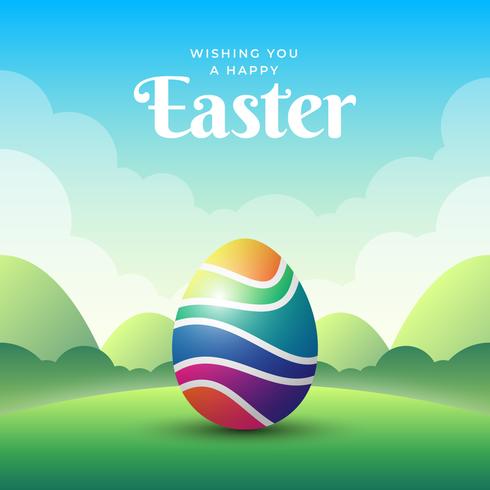 Happy Easter Design With Colorful Eggs Illustration - Download Free Vector Art, Stock Graphics & Images