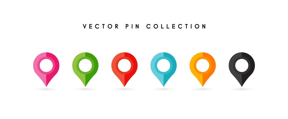 Pin de ubicación. Diseño plano del vector del icono del perno del mapa