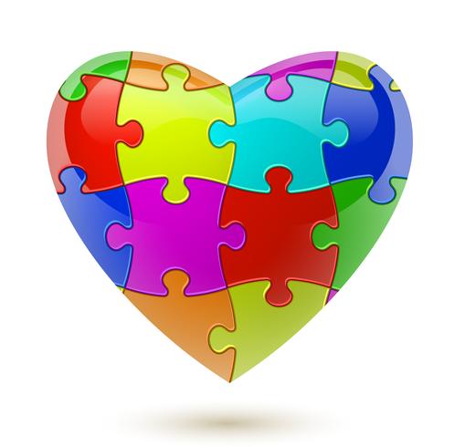 Puzzle heart. Vector illustration