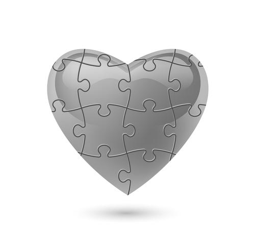 Puzzle heart. Vector illustration