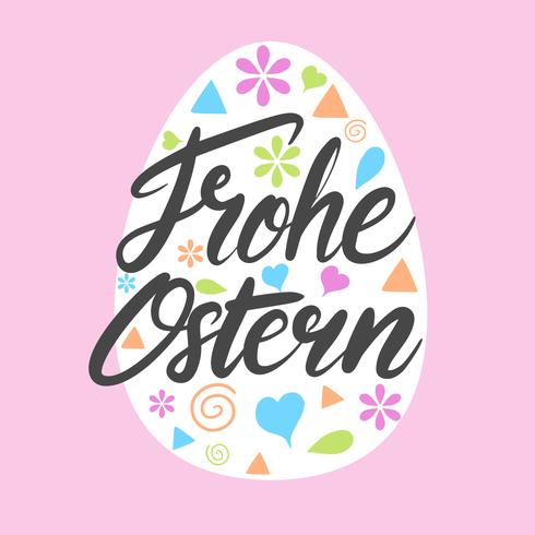 Tipografía Frohe Ostern vector