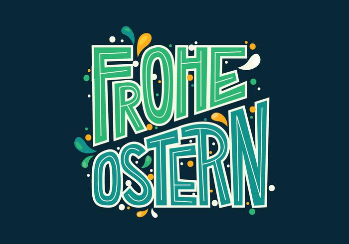 Tipografía Frohe Ostern vector