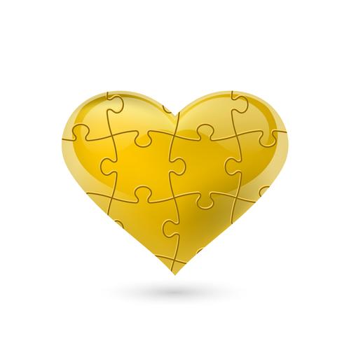 Puzzle heart. Vector illustration