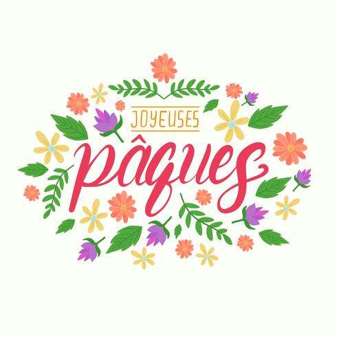 Tipografía Joyeuses Paques vector