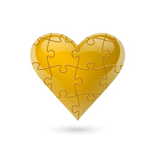 Puzzle heart. Vector illustration