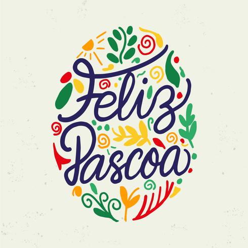 Tipografía Feliz Pascoa vector