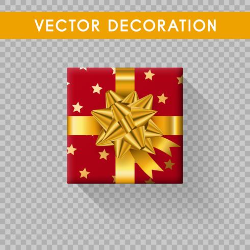 Realistic gift box top view. Gift boxes without background. Vector illustration