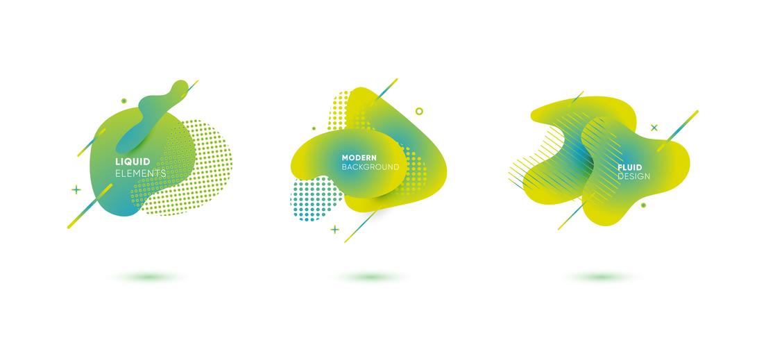 Gradient abstract banners with flowing liquid shapes vector