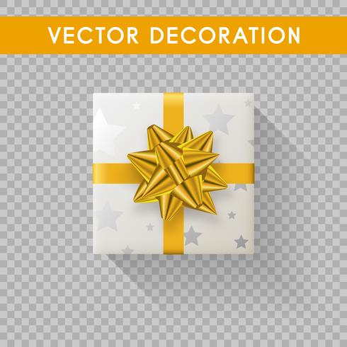 Realistic gift box top view. Gift boxes without background. Vector illustration