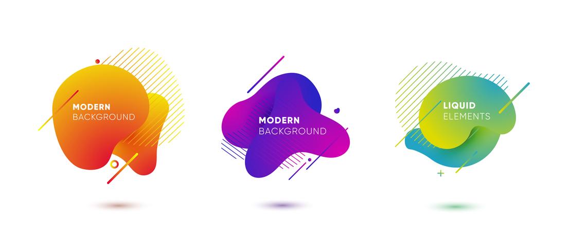 Gradient abstract banners with flowing liquid shapes vector