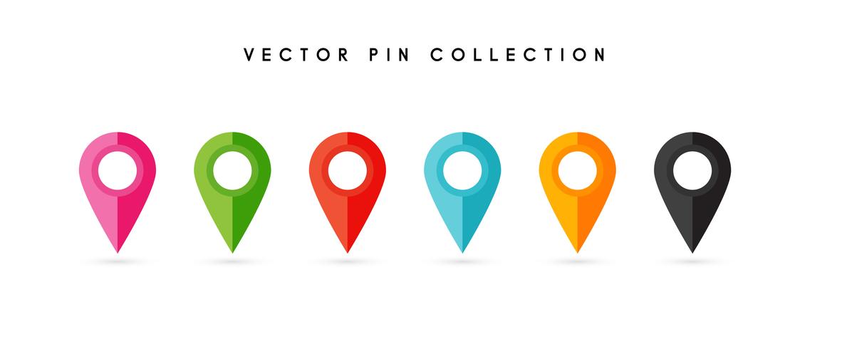 Pin de ubicación. Diseño plano del vector del icono del perno del mapa