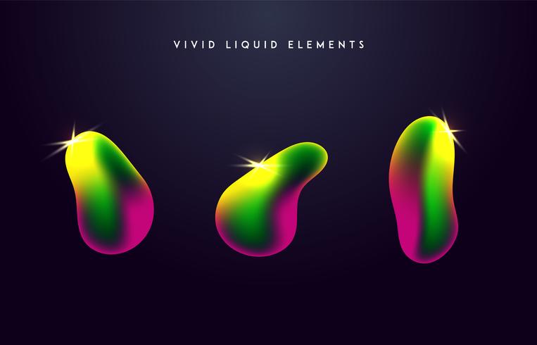 Gradient vivid shapes. Modern abstract colorful vector fluid collection.