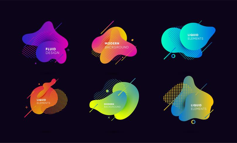 Dynamical colored graphic elements vector