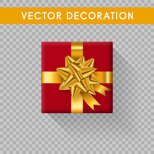 Realistic gift box top view. Gift boxes without background. Vector illustration