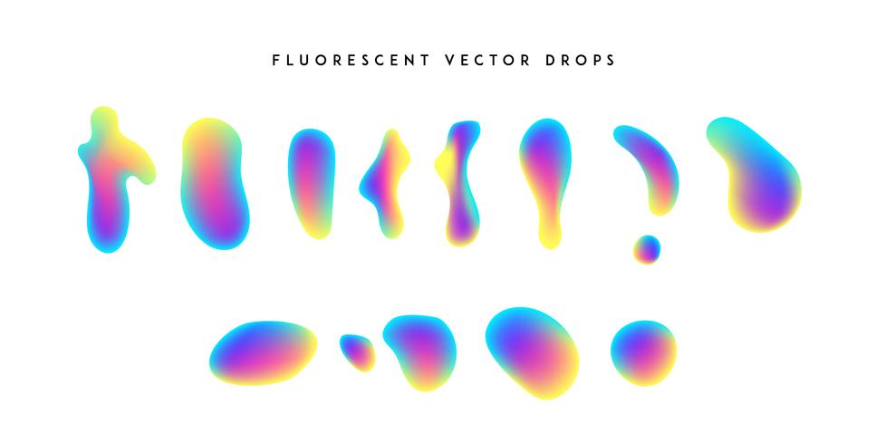 Gradient vivid shapes. Modern abstract colorful vector fluid collection.