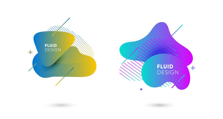 Gradient abstract banners with flowing liquid shapes vector