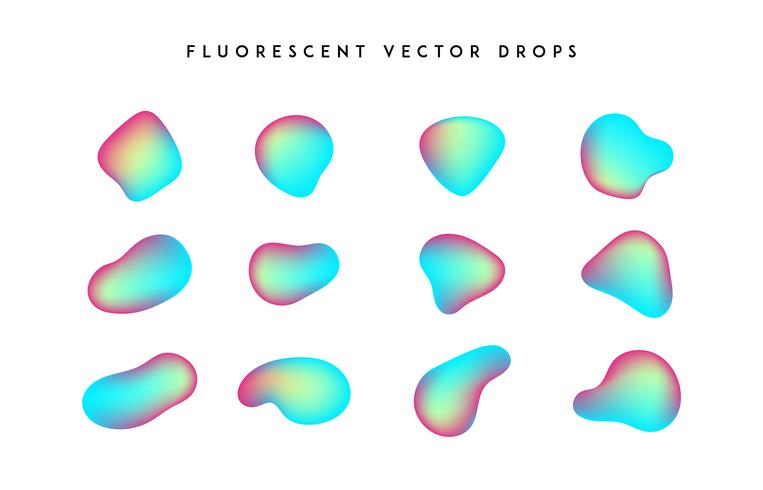 Gradient vivid shapes. Modern abstract colorful vector fluid collection.