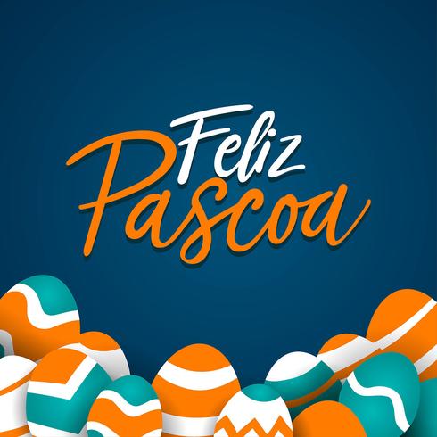 Template of Feliz Pascoa Typography vector