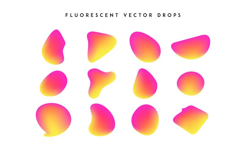 Gradient vivid shapes. Modern abstract colorful vector fluid collection.